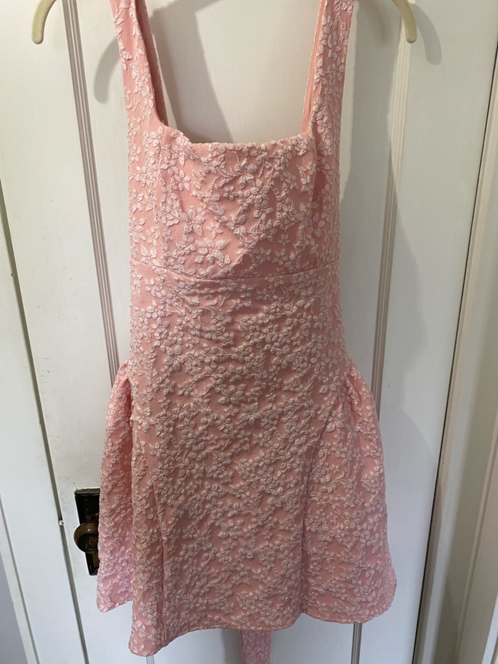 Womens Pink Floral Bow Dress - Picture 2 of 3
